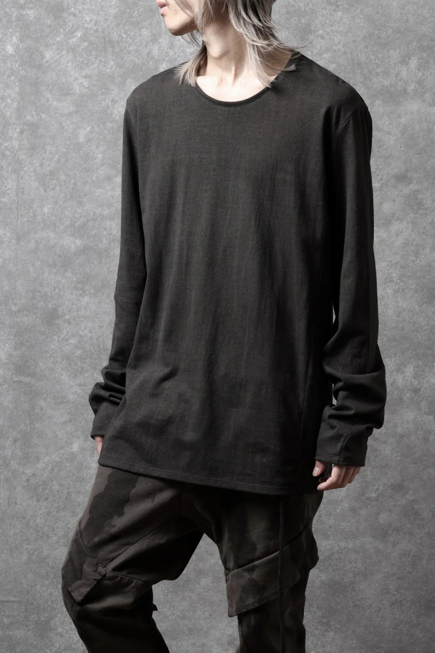 black crow x LOOM exclusive long sleeve tops / sumi dyed arthur cotton jersey (carbon) - Image 4