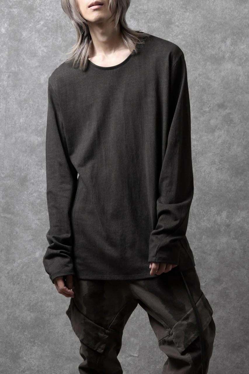 black crow x LOOM exclusive long sleeve tops / sumi dyed arthur cotton jersey (carbon) - Image 6