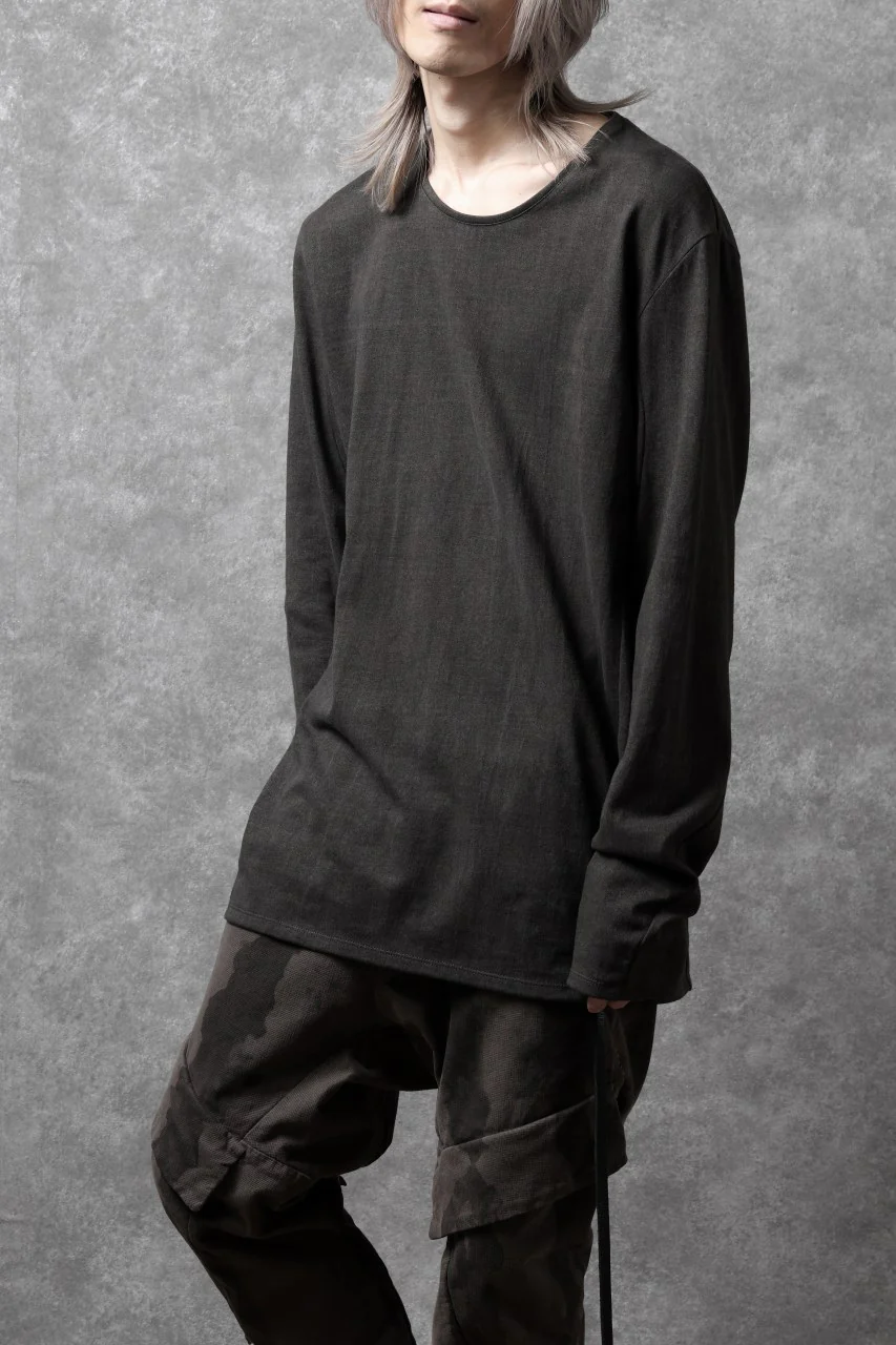 black crow x LOOM exclusive long sleeve tops / sumi dyed arthur cotton jersey (carbon) - Image 9