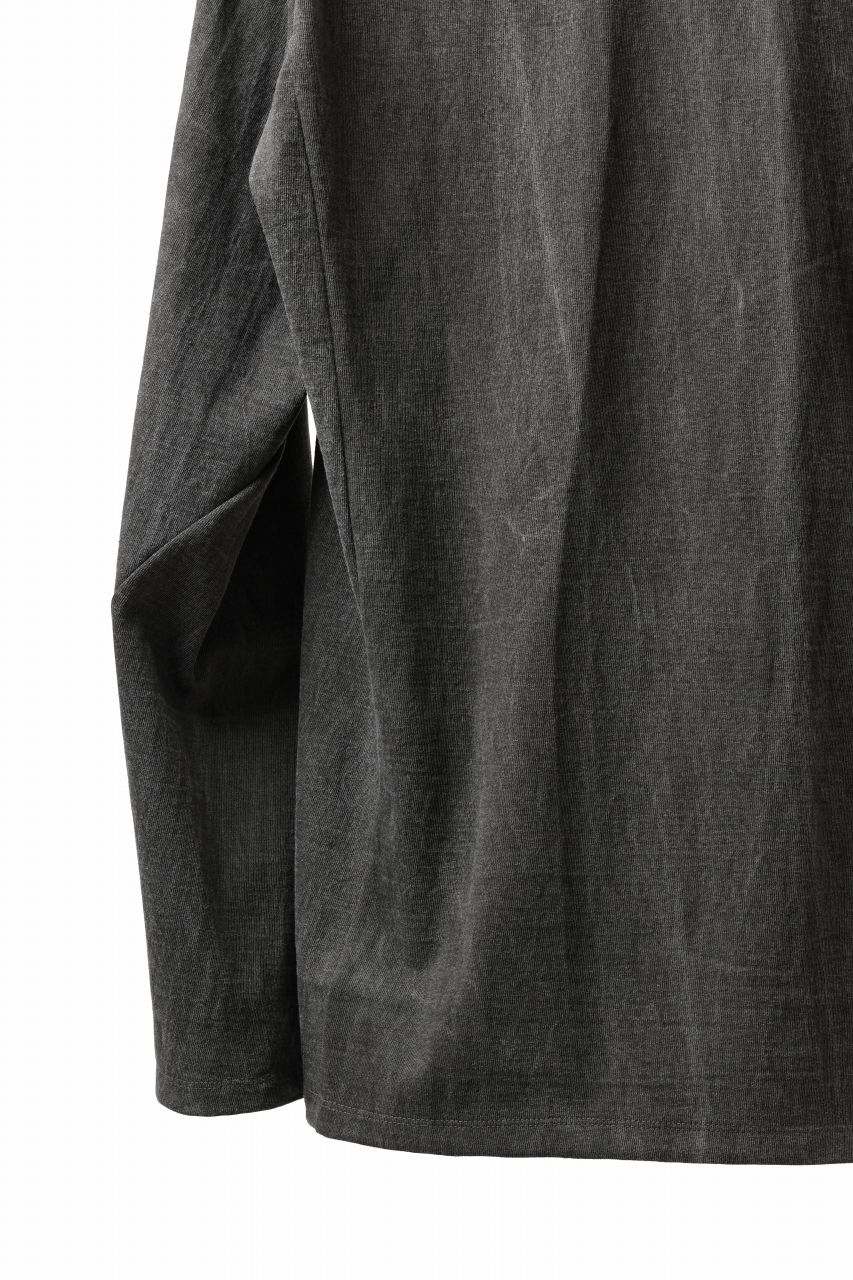 black crow x LOOM exclusive long sleeve tops / sumi dyed cotton jersey (carbon) - Image 13