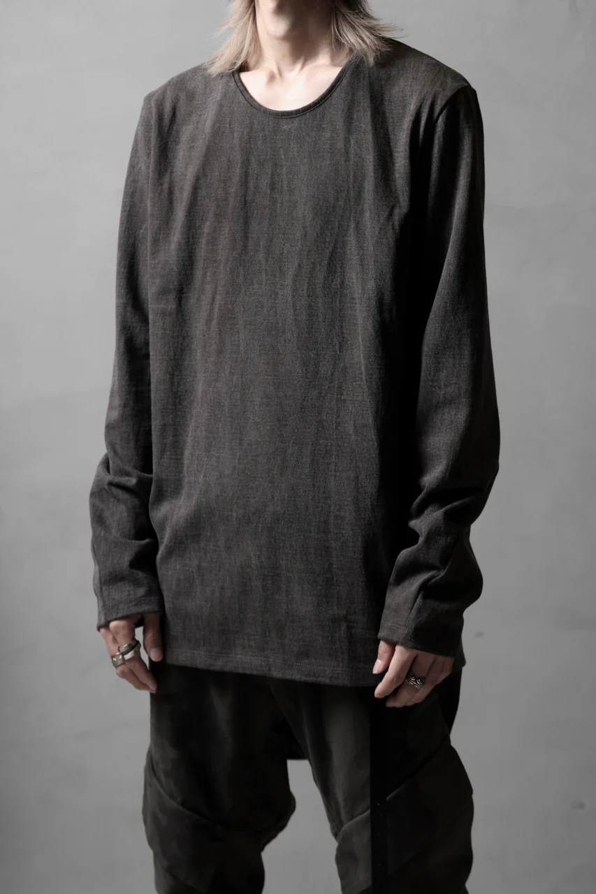 black crow x LOOM exclusive long sleeve tops / sumi dyed cotton jersey (carbon) - Image 15