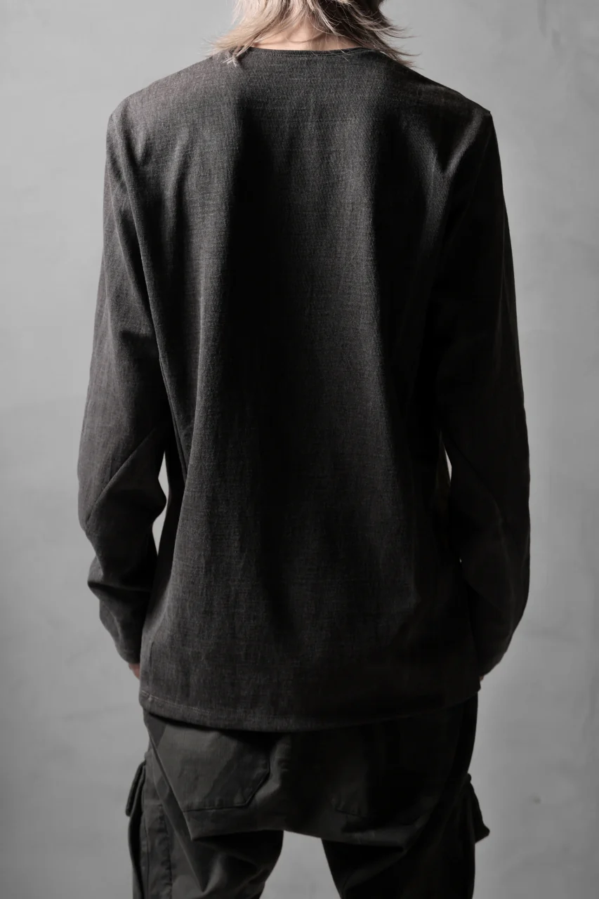 black crow x LOOM exclusive long sleeve tops / sumi dyed cotton jersey (carbon) - Image 16