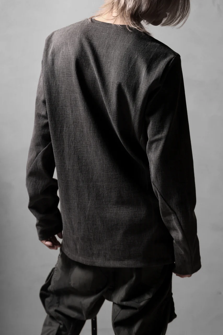 black crow x LOOM exclusive long sleeve tops / sumi dyed cotton jersey (carbon) - Image 18