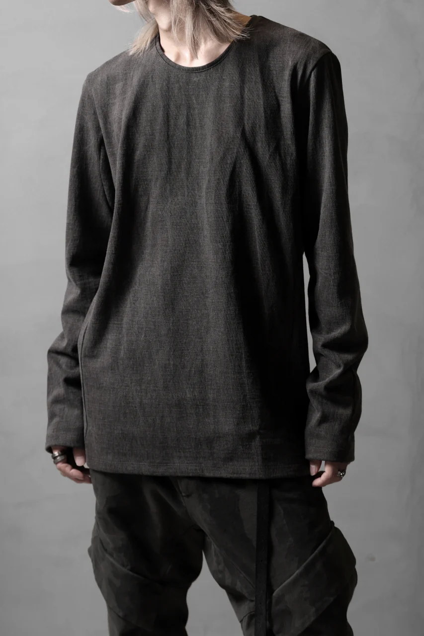 black crow x LOOM exclusive long sleeve tops / sumi dyed cotton jersey (carbon) - Image 19