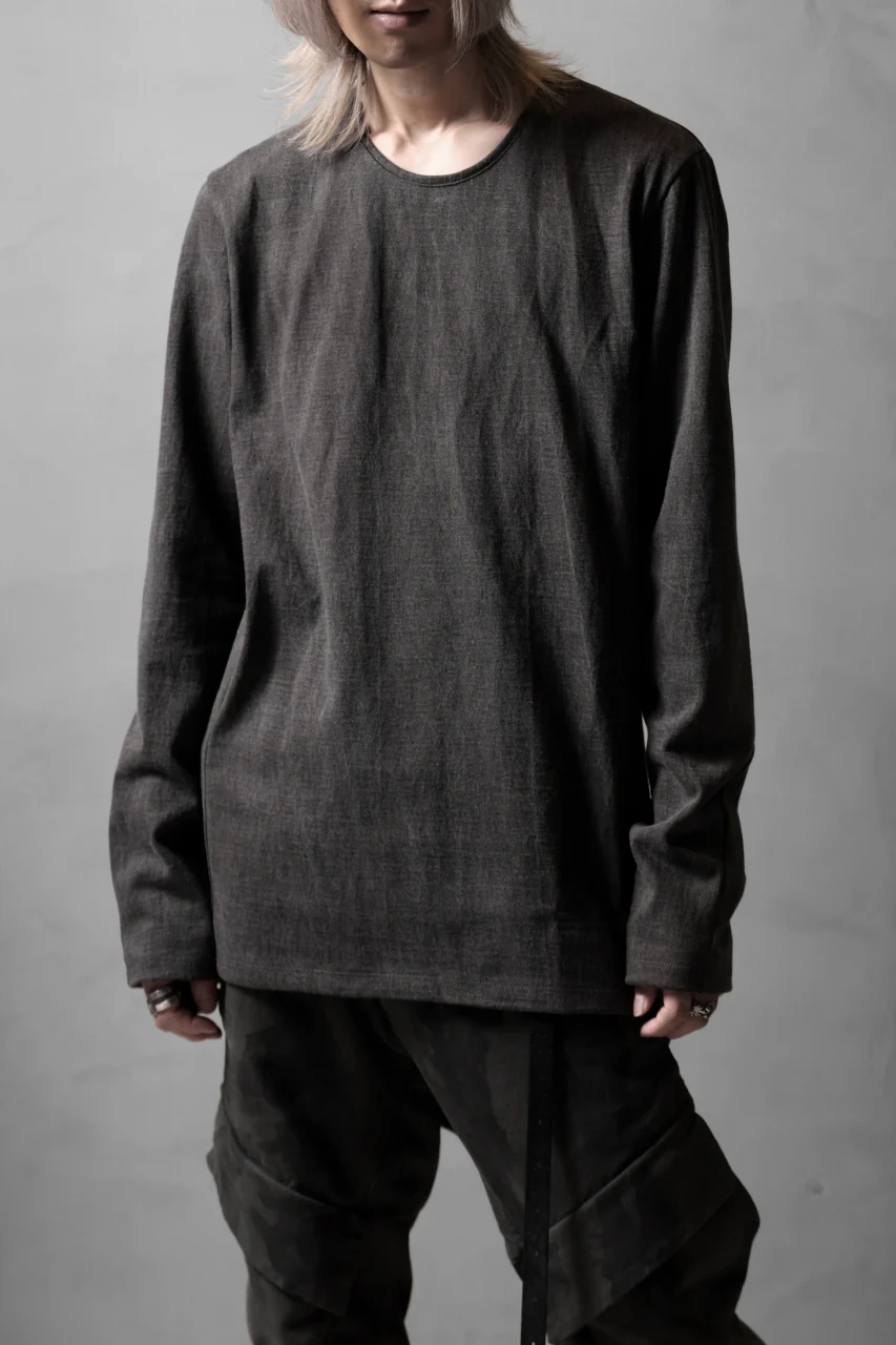 black crow x LOOM exclusive long sleeve tops / sumi dyed cotton jersey (carbon) - Image 20