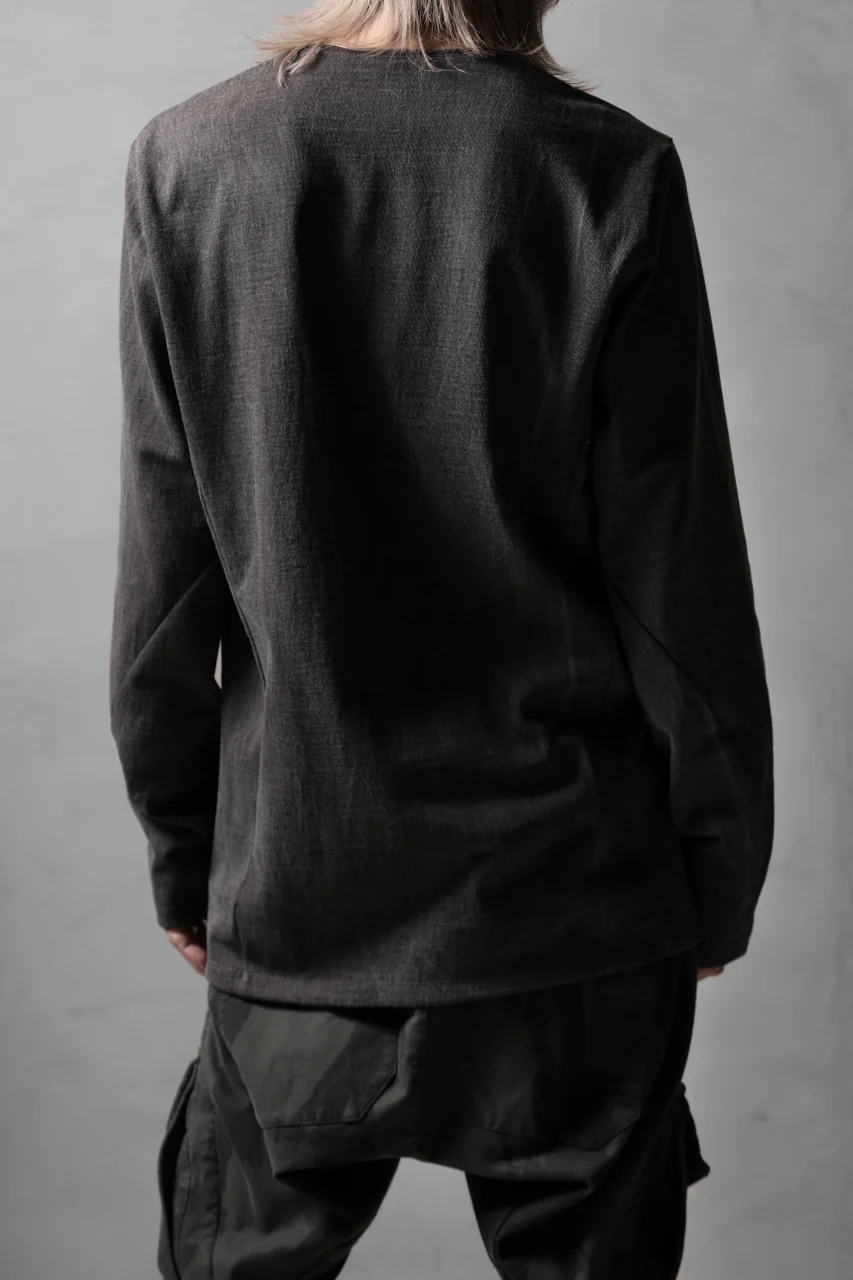 black crow x LOOM exclusive long sleeve tops / sumi dyed cotton jersey (carbon) - Image 21