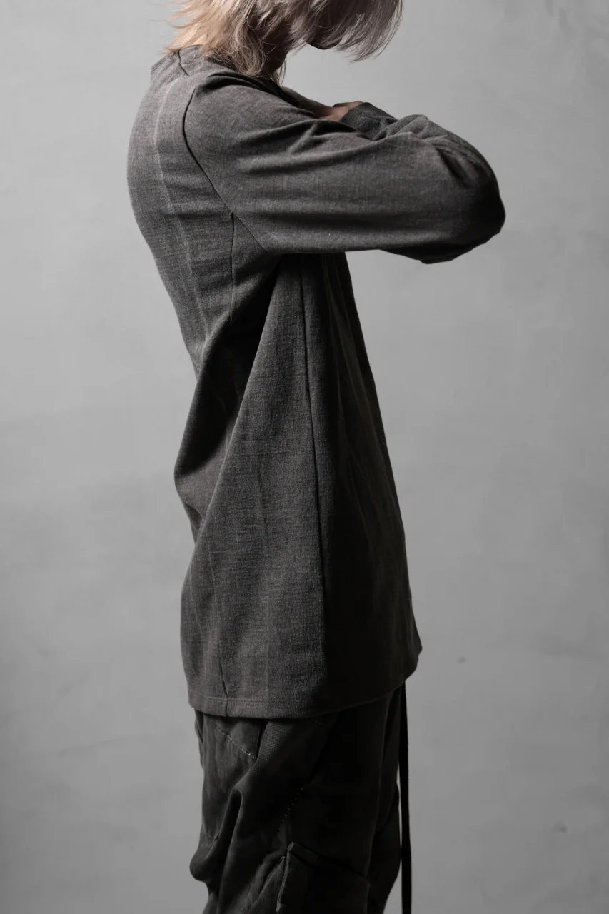 black crow x LOOM exclusive long sleeve tops / sumi dyed cotton jersey (carbon) - Image 22