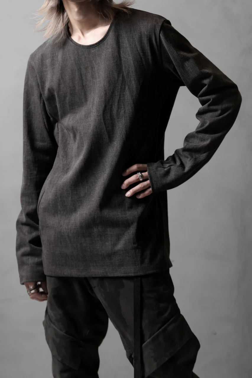 black crow x LOOM exclusive long sleeve tops / sumi dyed cotton jersey (carbon) - Image 23