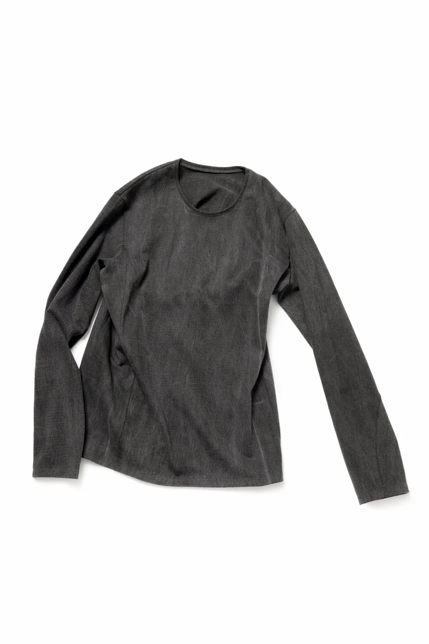 black crow x LOOM exclusive long sleeve tops / sumi dyed cotton jersey (carbon) - Image 3