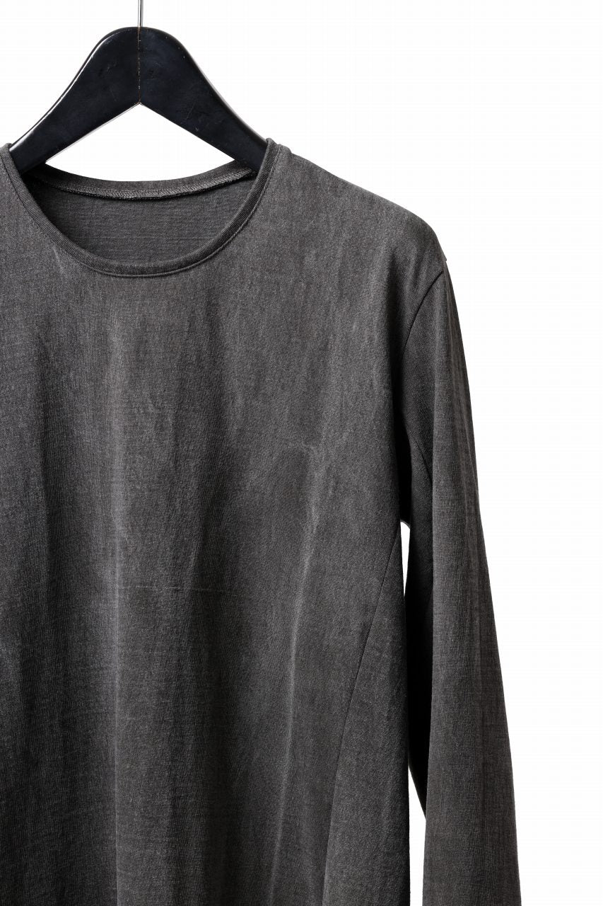 black crow x LOOM exclusive long sleeve tops / sumi dyed cotton jersey (carbon) - Image 6