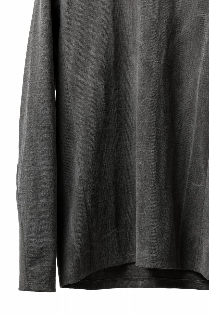 black crow x LOOM exclusive long sleeve tops / sumi dyed cotton jersey (carbon) - Image 8