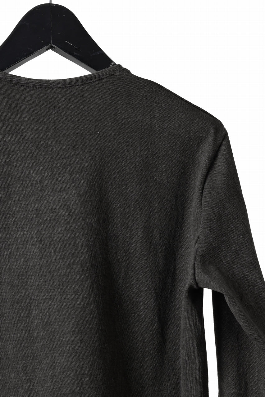 black crow x LOOM exclusive long sleeve tops / sumi dyed medium cotton jersey (carbon) - Image 13