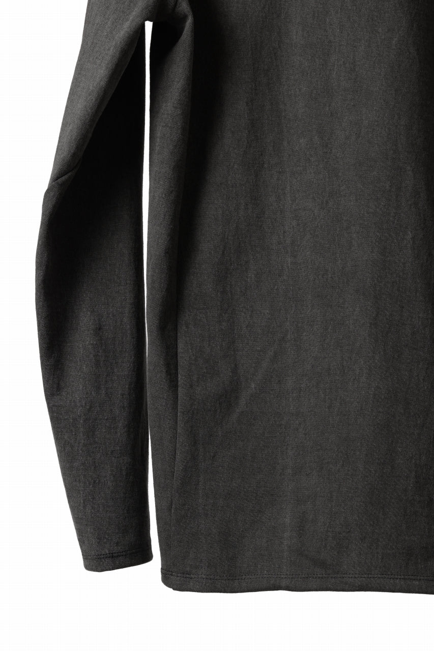 black crow x LOOM exclusive long sleeve tops / sumi dyed medium cotton jersey (carbon) - Image 14