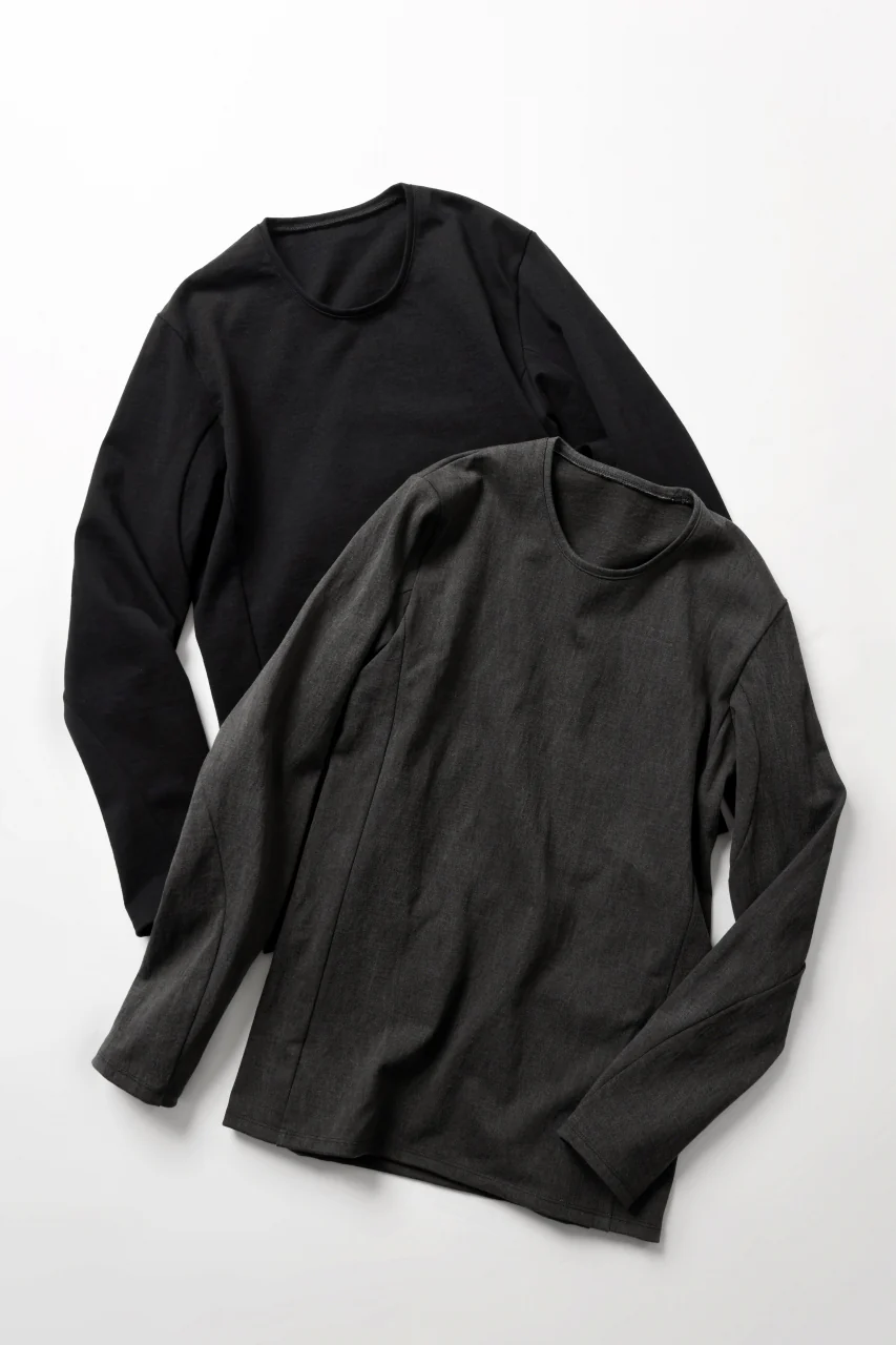 black crow x LOOM exclusive long sleeve tops / sumi dyed medium cotton jersey (carbon) - Image 17