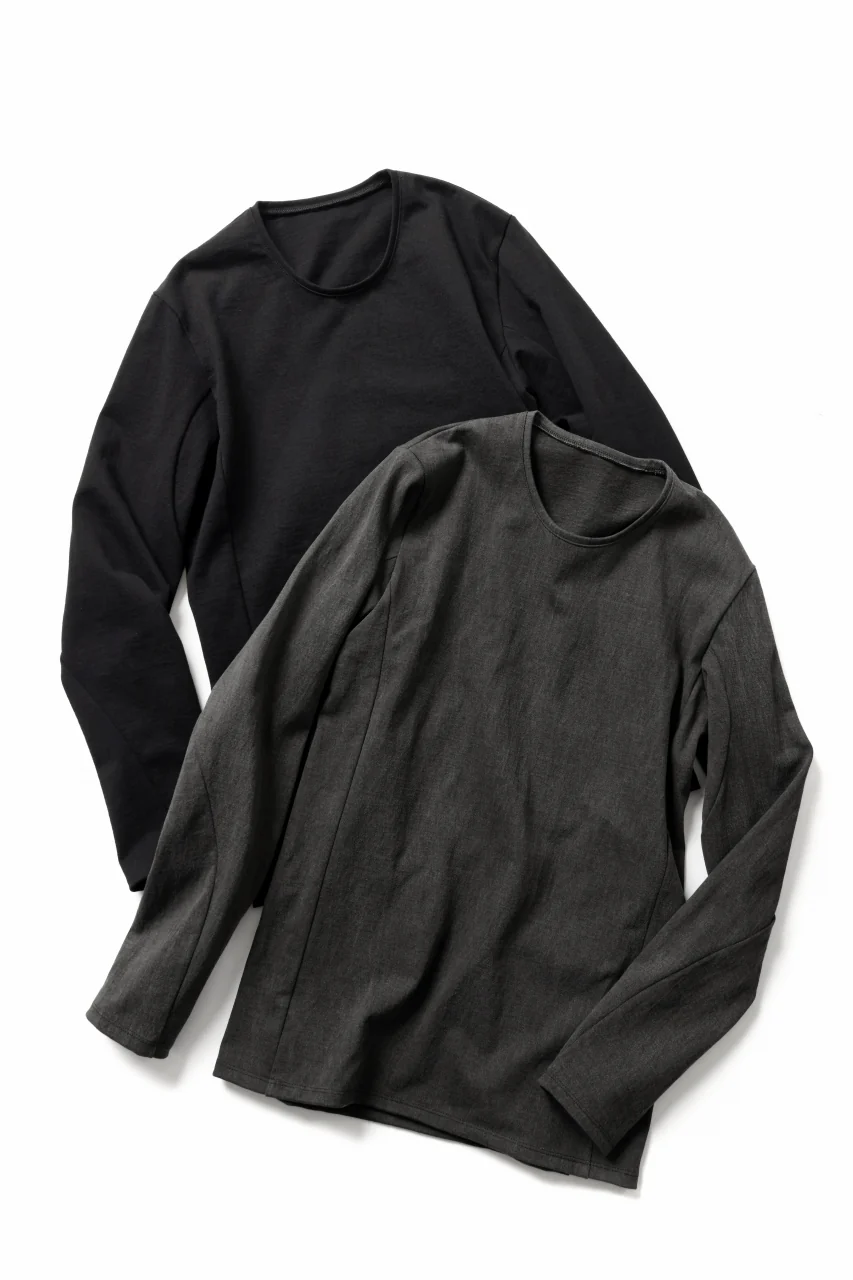 black crow x LOOM exclusive long sleeve tops / sumi dyed medium cotton jersey (carbon) - Image 18