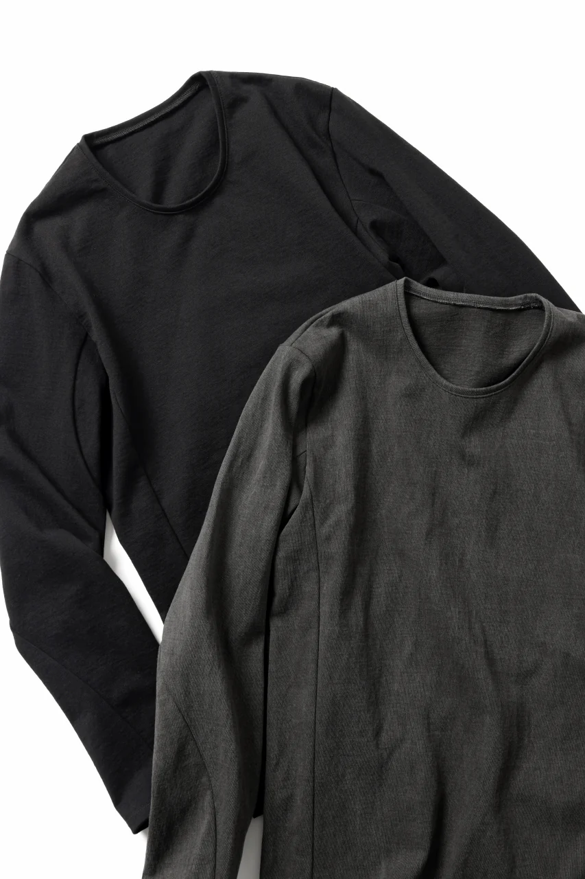 black crow x LOOM exclusive long sleeve tops / sumi dyed medium cotton jersey (carbon) - Image 19