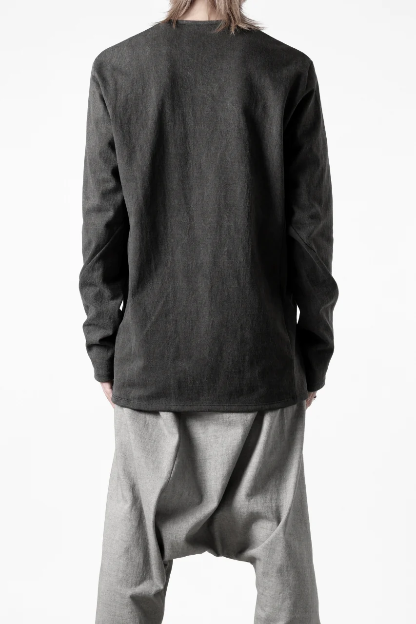 black crow x LOOM exclusive long sleeve tops / sumi dyed medium cotton jersey (carbon) - Image 22