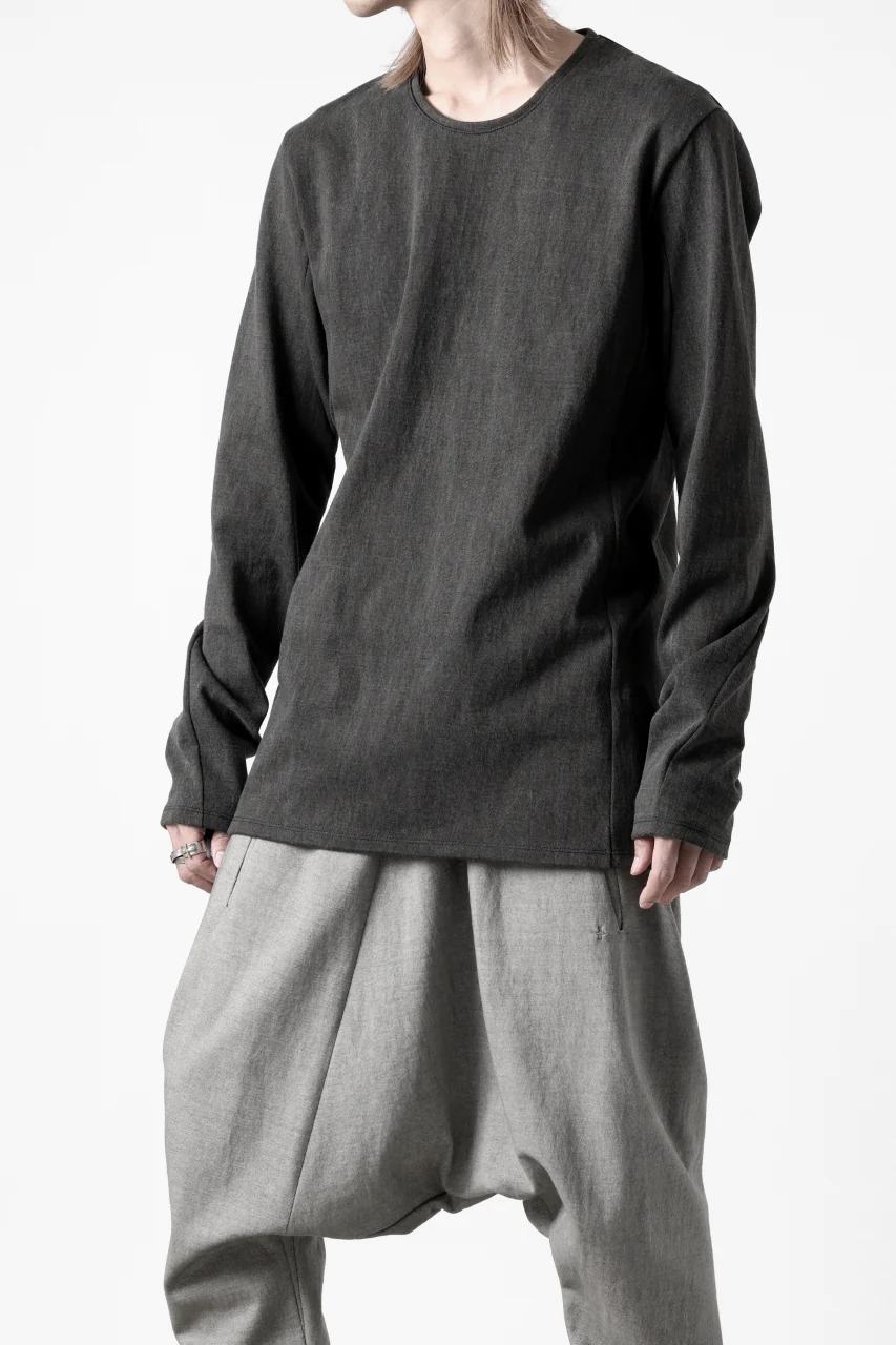 black crow x LOOM exclusive long sleeve tops / sumi dyed medium cotton jersey (carbon) - Image 23