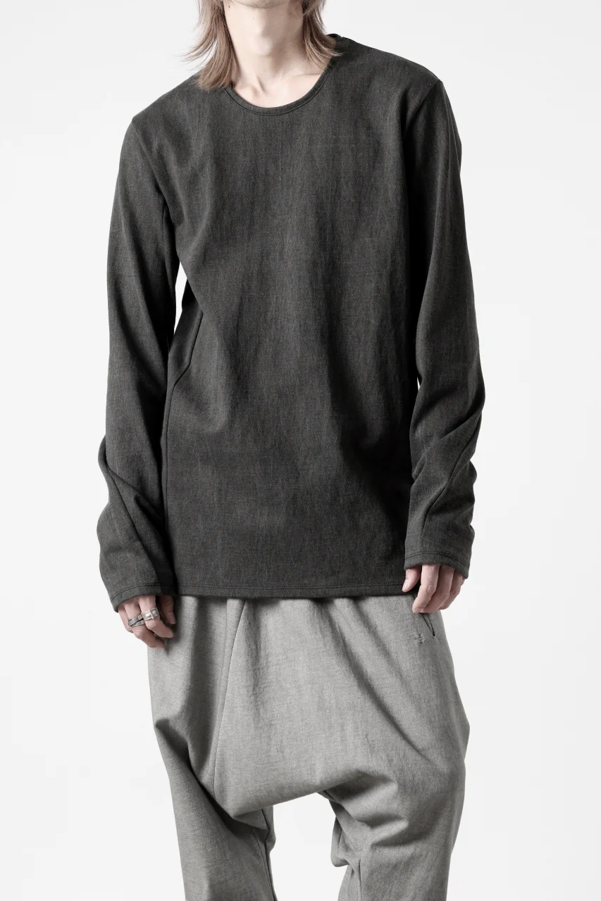 black crow x LOOM exclusive long sleeve tops / sumi dyed medium cotton jersey (carbon) - Image 24