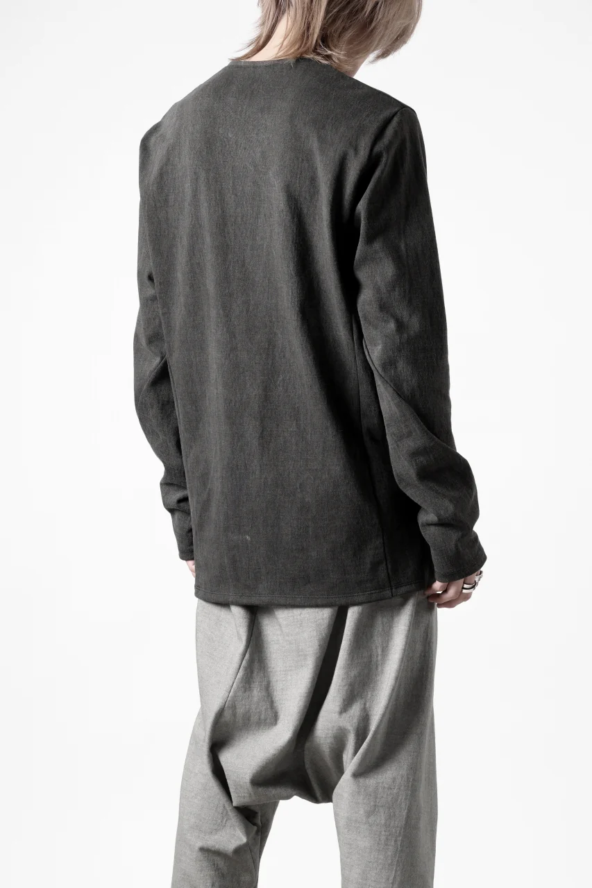 black crow x LOOM exclusive long sleeve tops / sumi dyed medium cotton jersey (carbon) - Image 25