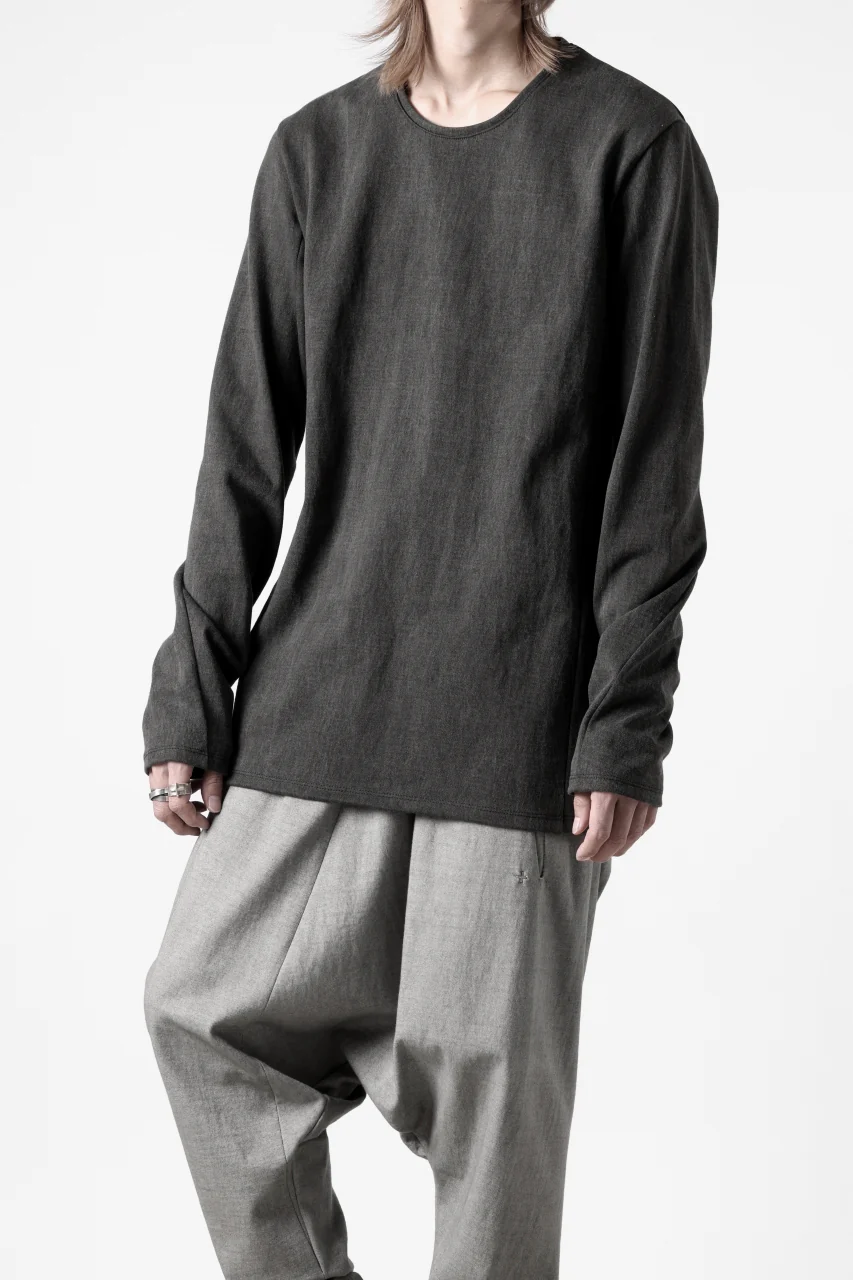 black crow x LOOM exclusive long sleeve tops / sumi dyed medium cotton jersey (carbon) - Image 26