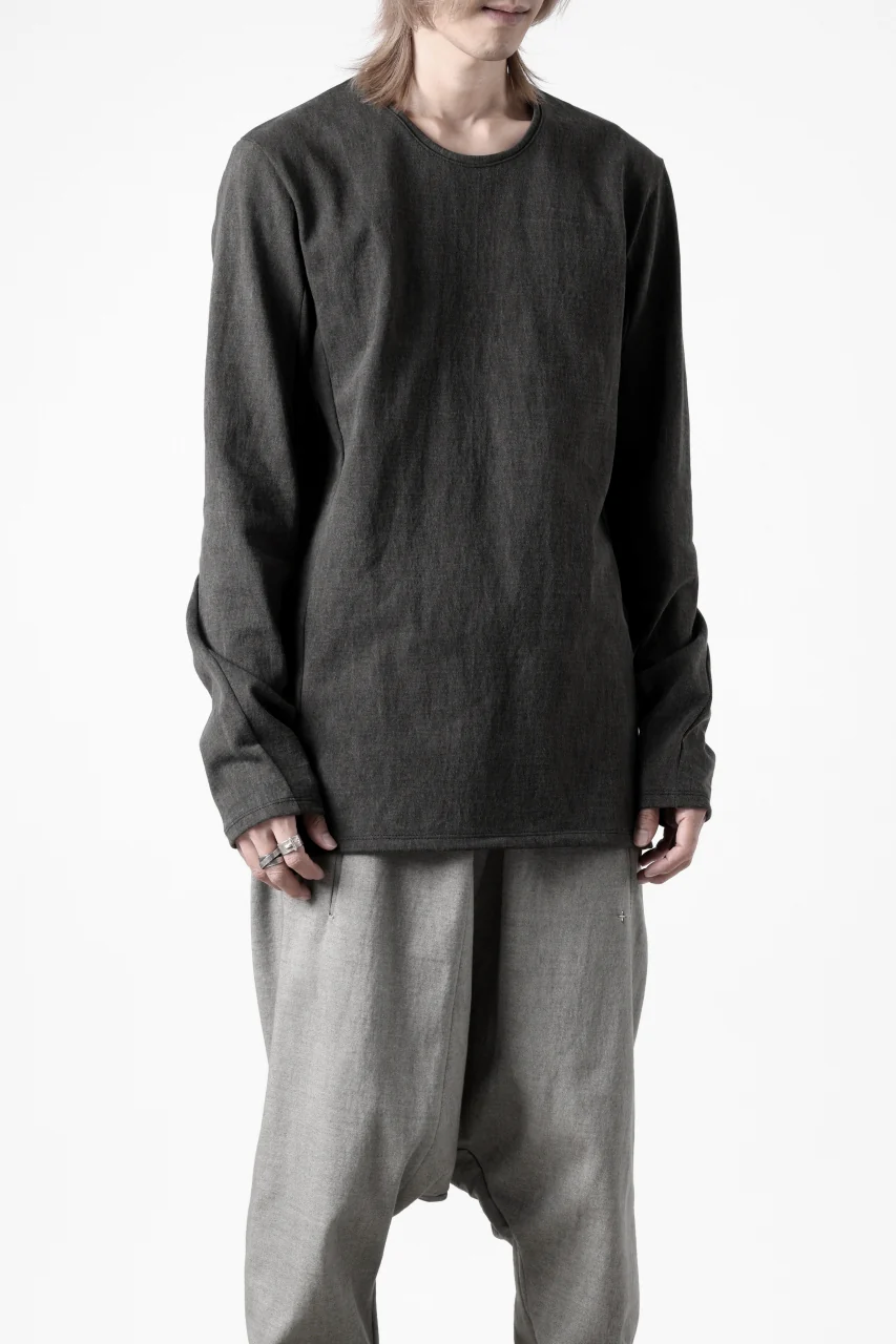black crow x LOOM exclusive long sleeve tops / sumi dyed medium cotton jersey (carbon) - Image 27