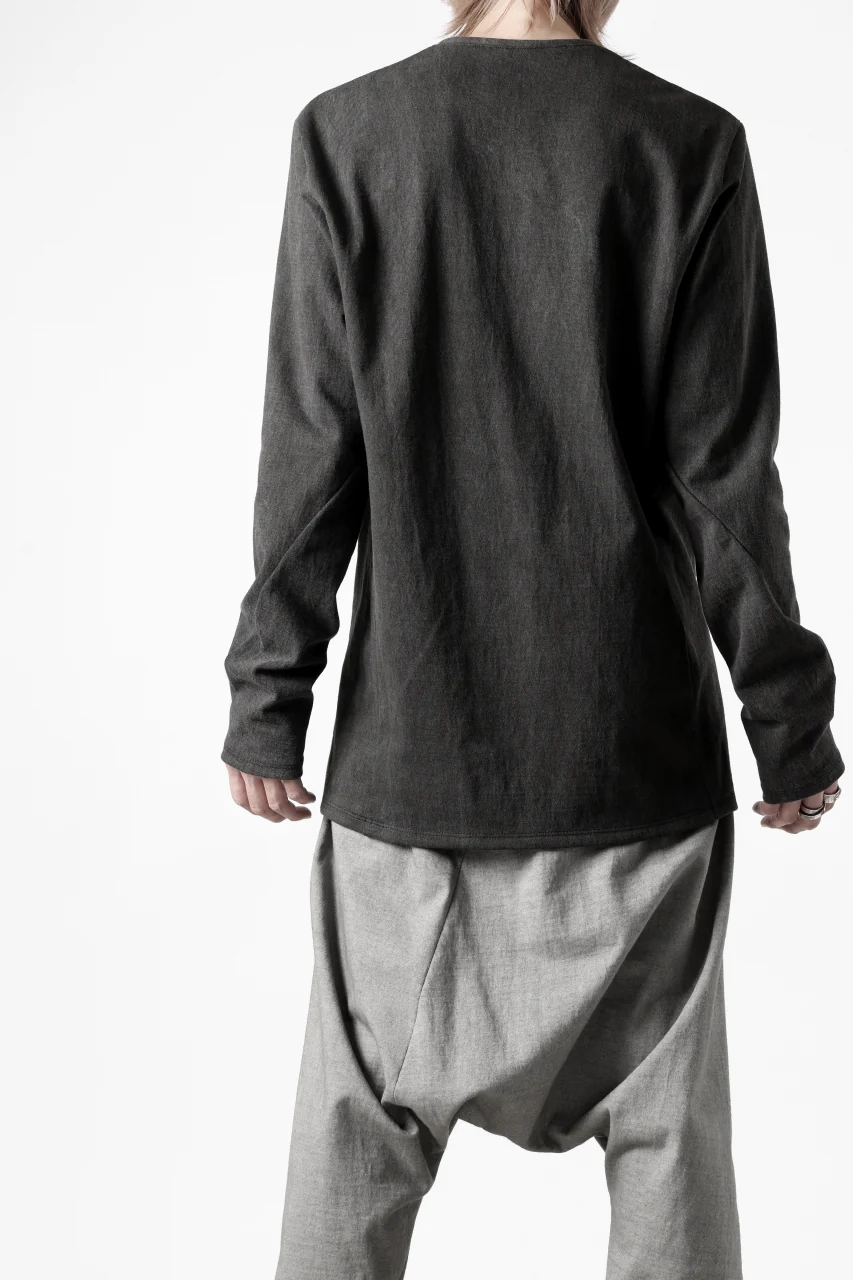 black crow x LOOM exclusive long sleeve tops / sumi dyed medium cotton jersey (carbon) - Image 28
