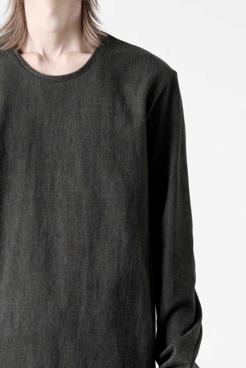 black crow x LOOM exclusive long sleeve tops / sumi dyed medium cotton jersey (carbon) - Image 34