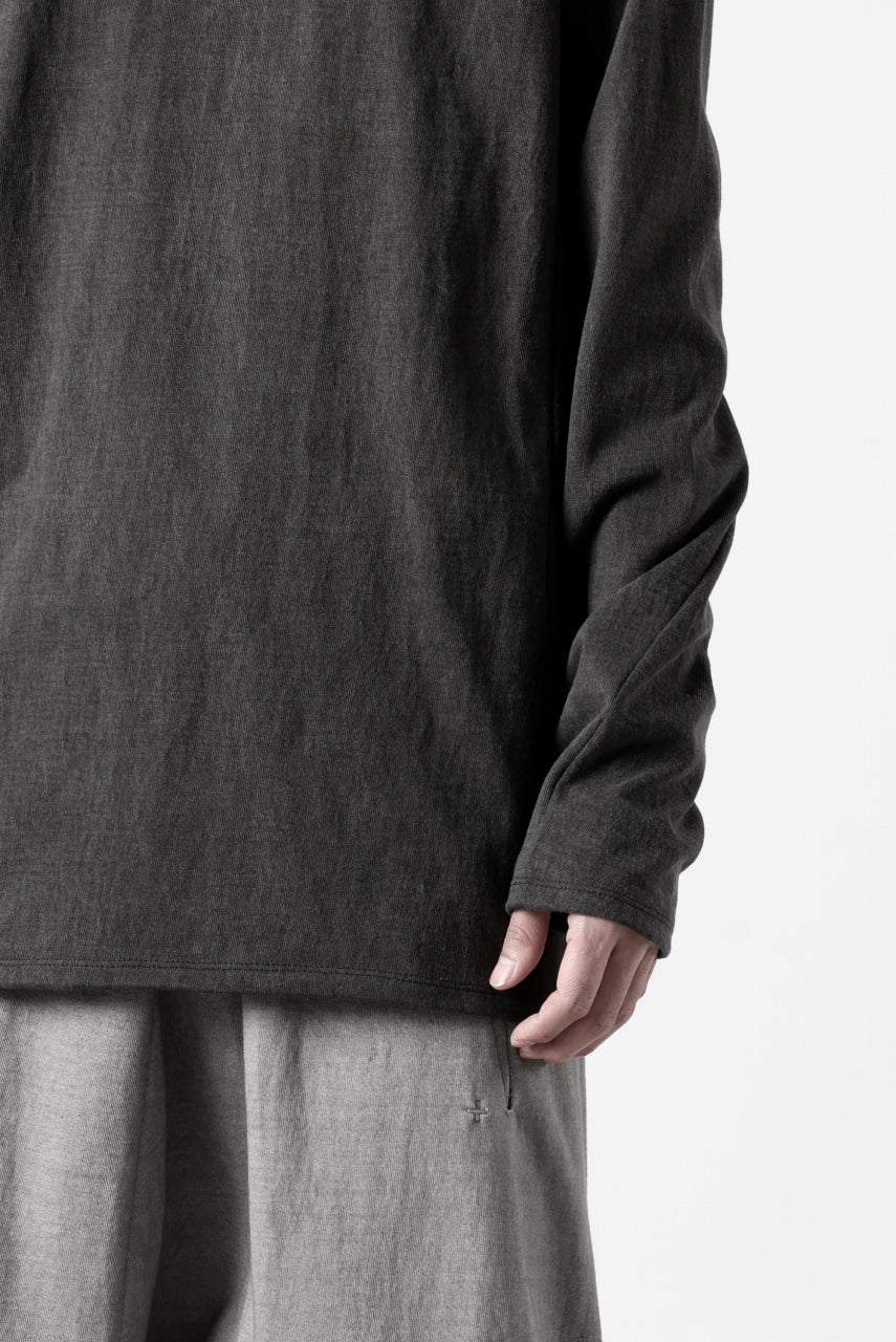 black crow x LOOM exclusive long sleeve tops / sumi dyed medium cotton jersey (carbon) - Image 35