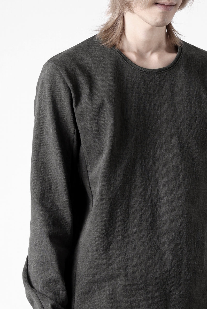 black crow x LOOM exclusive long sleeve tops / sumi dyed medium cotton jersey (carbon) - Image 38
