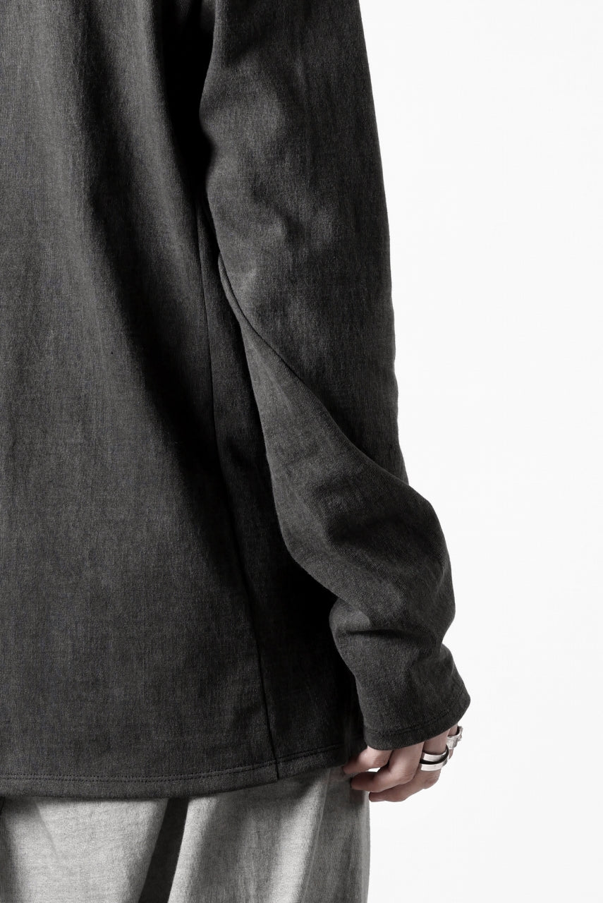 black crow x LOOM exclusive long sleeve tops / sumi dyed medium cotton jersey (carbon) - Image 40