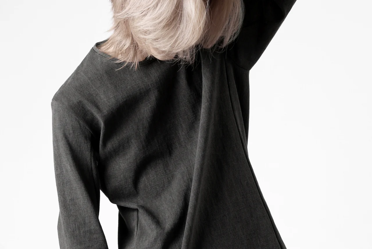 black crow x LOOM exclusive long sleeve tops / sumi dyed medium cotton jersey (carbon) - Image 47