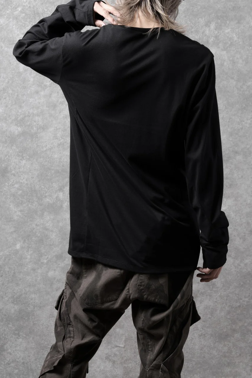 black crow x LOOM exclusive long sleeve tops / suvin cotton jersey (black) - Image 10