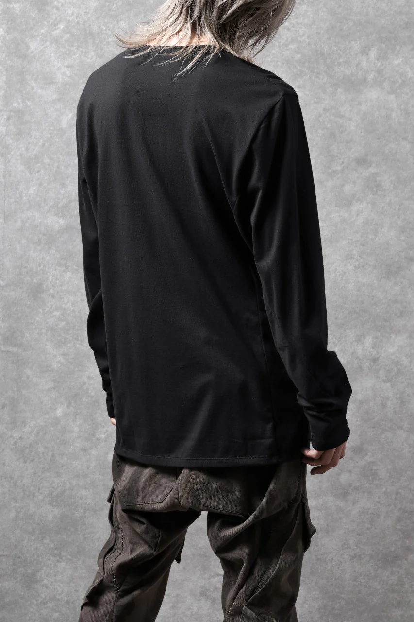 black crow x LOOM exclusive long sleeve tops / suvin cotton jersey (black) - Image 11