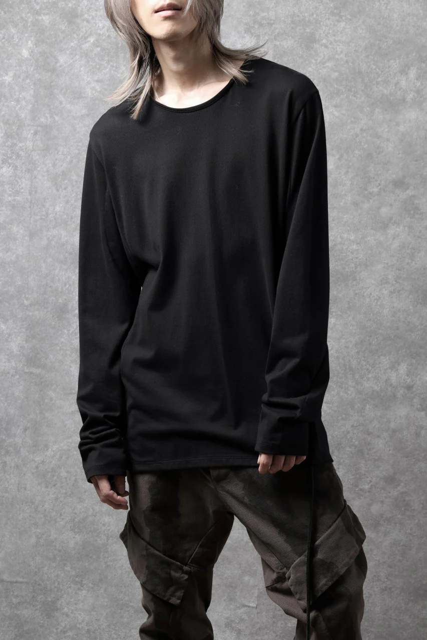 black crow x LOOM exclusive long sleeve tops / suvin cotton jersey (black) - Image 2