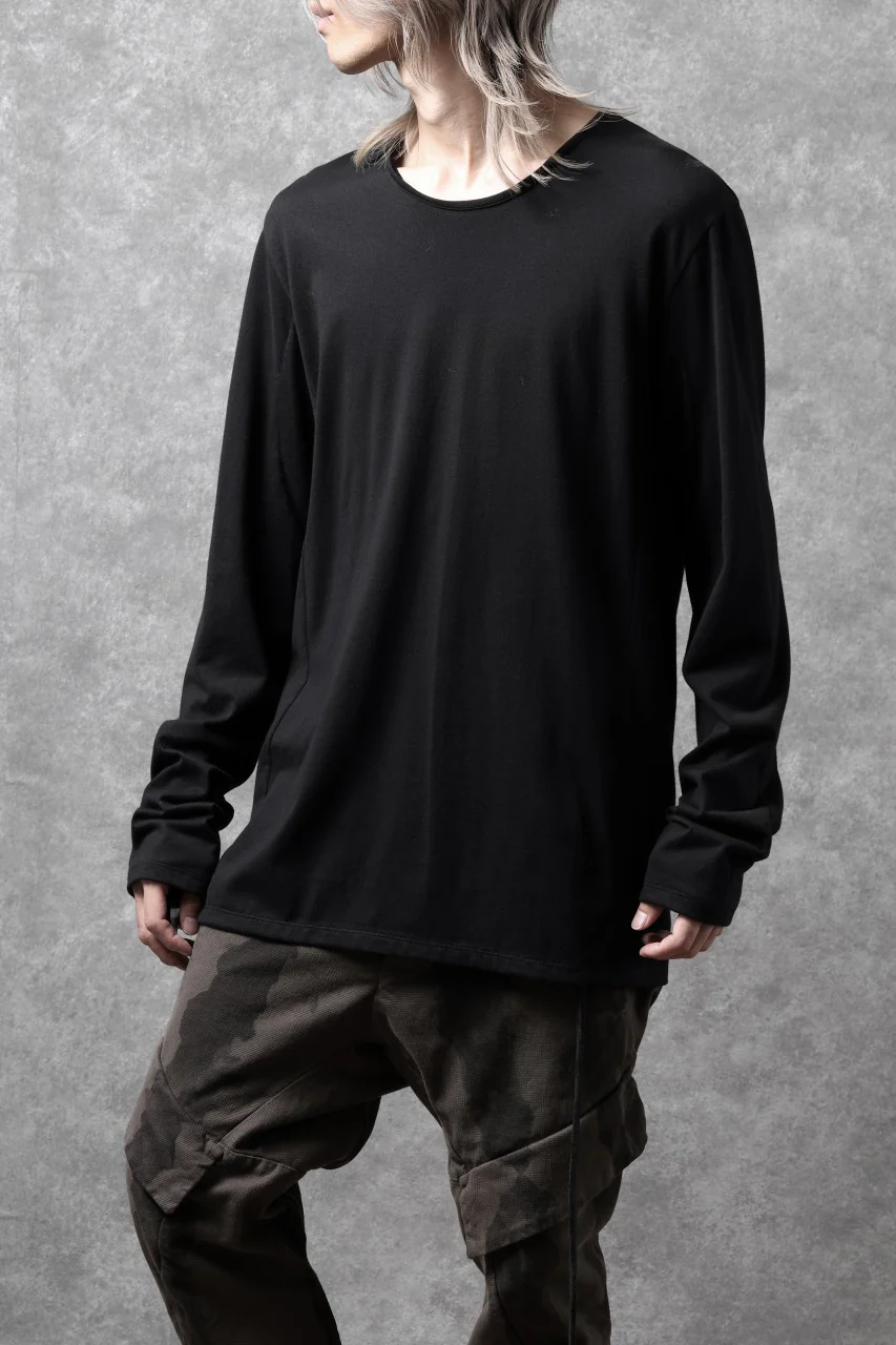 black crow x LOOM exclusive long sleeve tops / suvin cotton jersey (black) - Image 3