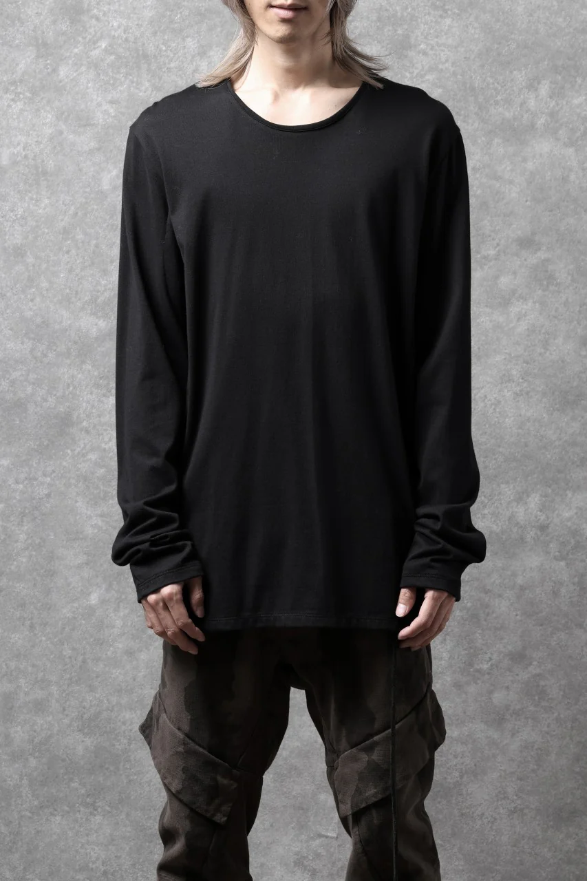 black crow x LOOM exclusive long sleeve tops / suvin cotton jersey (black) - Image 4