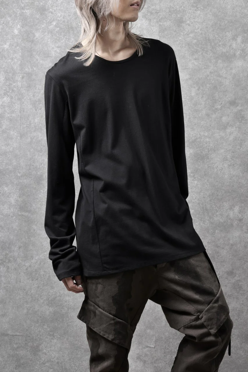 black crow x LOOM exclusive long sleeve tops / suvin cotton jersey (black) - Image 5