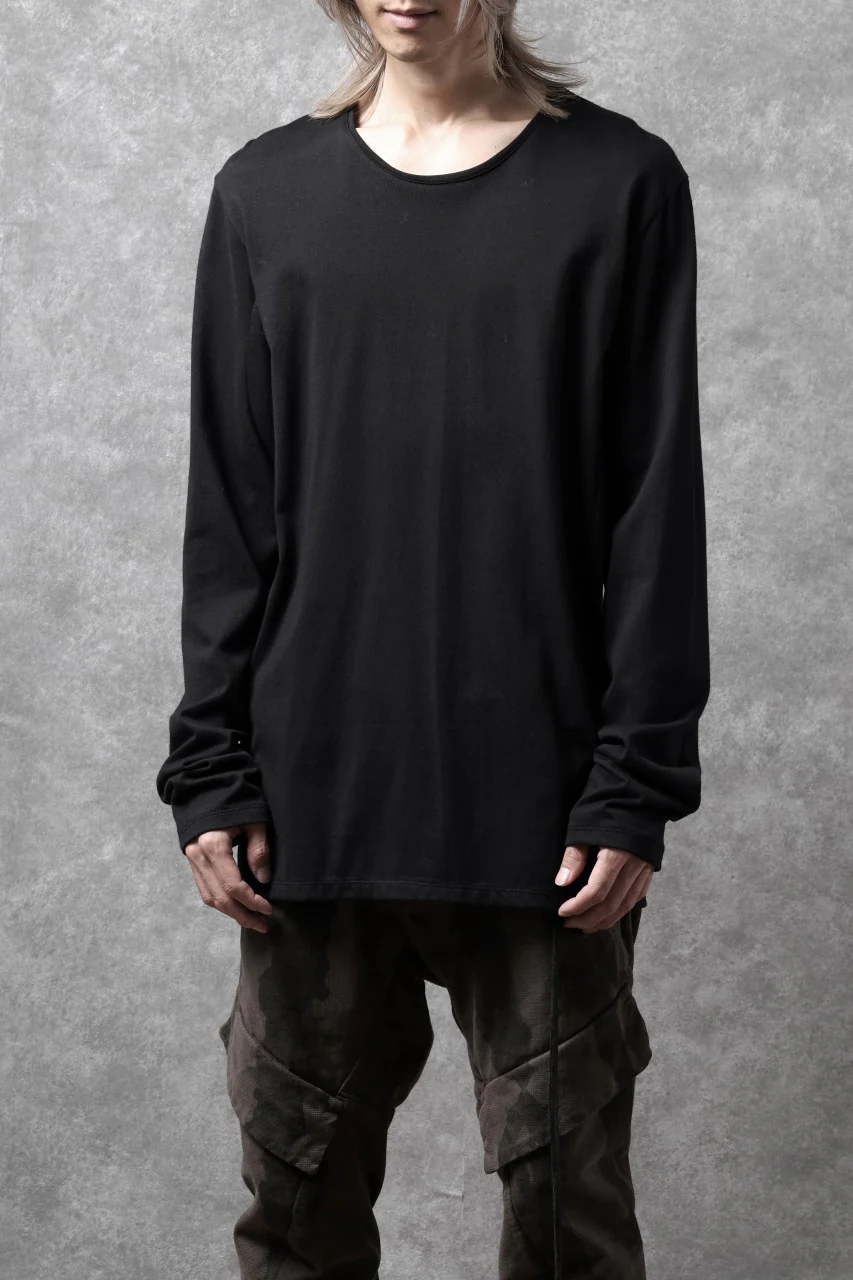 black crow x LOOM exclusive long sleeve tops / suvin cotton jersey (black) - Image 6