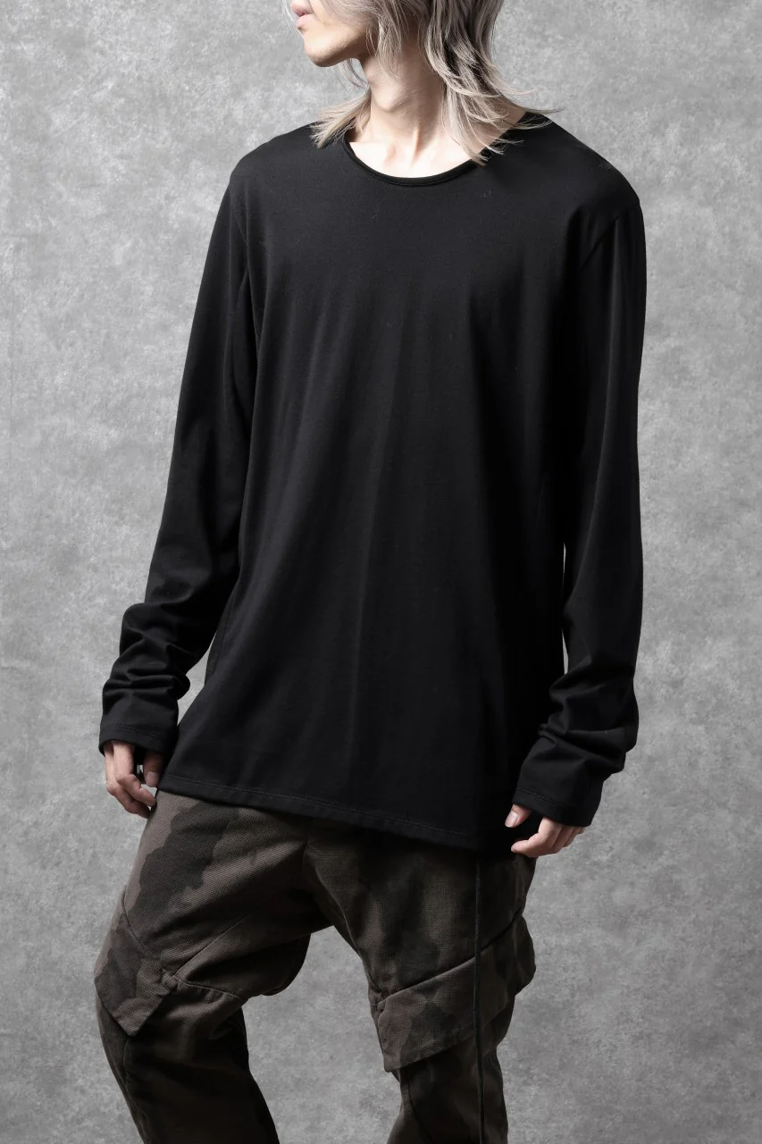 black crow x LOOM exclusive long sleeve tops / suvin cotton jersey (black) - Image 7