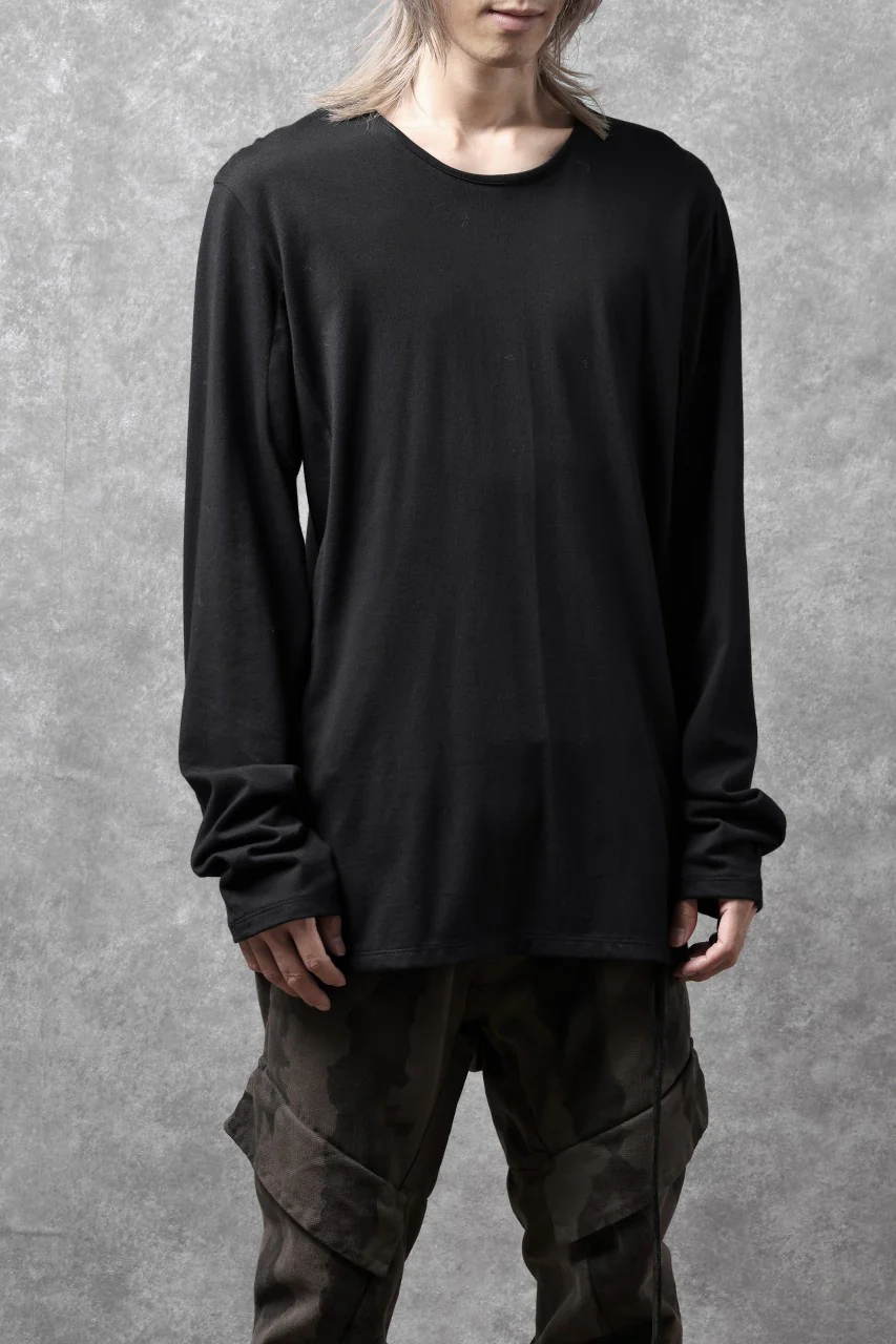 black crow x LOOM exclusive long sleeve tops / suvin cotton jersey (black) - Image 8