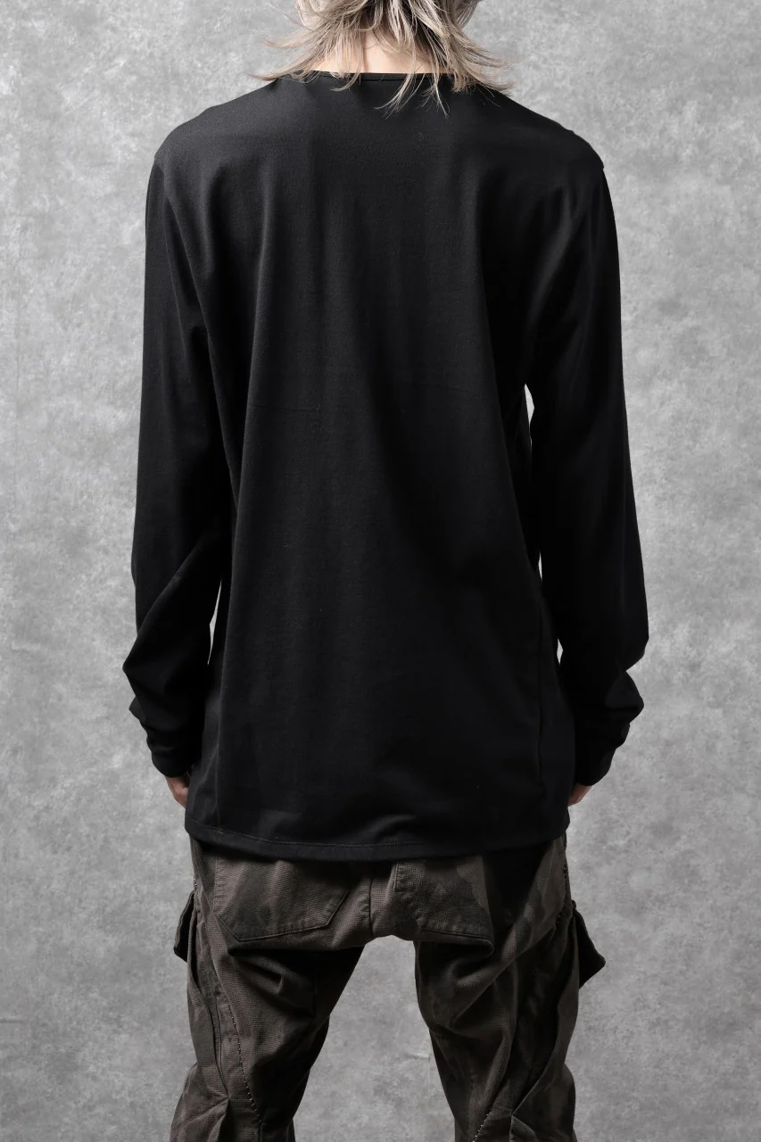 black crow x LOOM exclusive long sleeve tops / suvin cotton jersey (black) - Image 9
