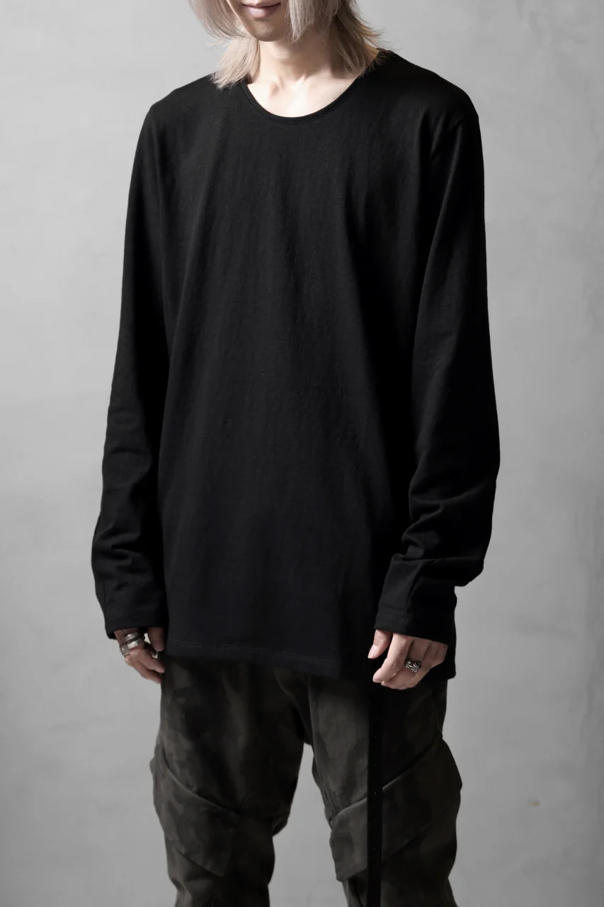 black crow x LOOM exclusive long sleeve tops / zimbabwe cotton jersey (black) - Image 15