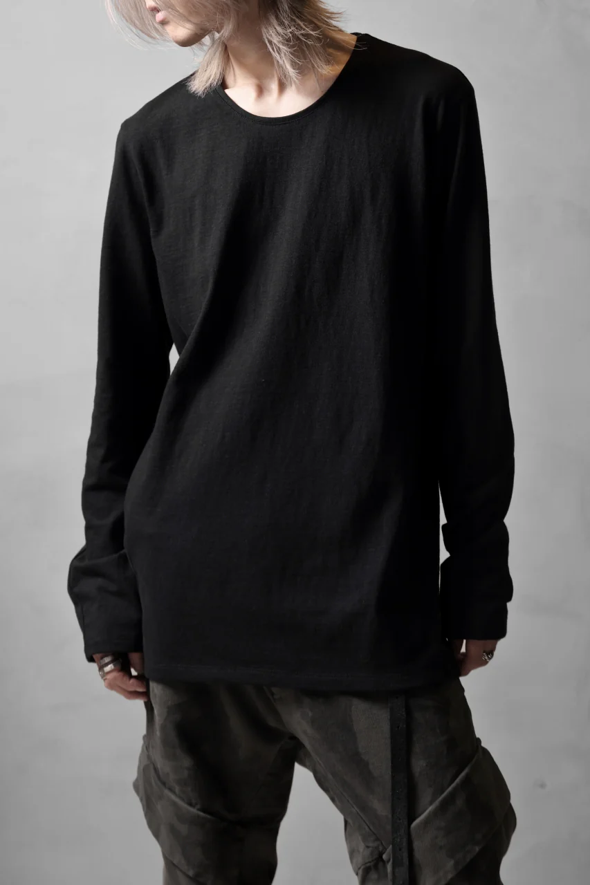 black crow x LOOM exclusive long sleeve tops / zimbabwe cotton jersey (black) - Image 2