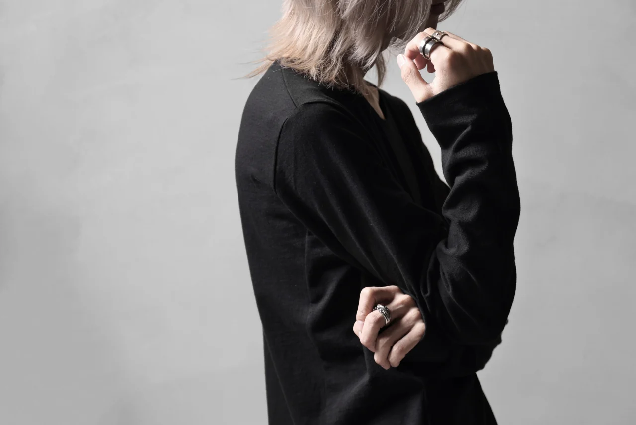 black crow x LOOM exclusive long sleeve tops / zimbabwe cotton jersey (black) - Image 25