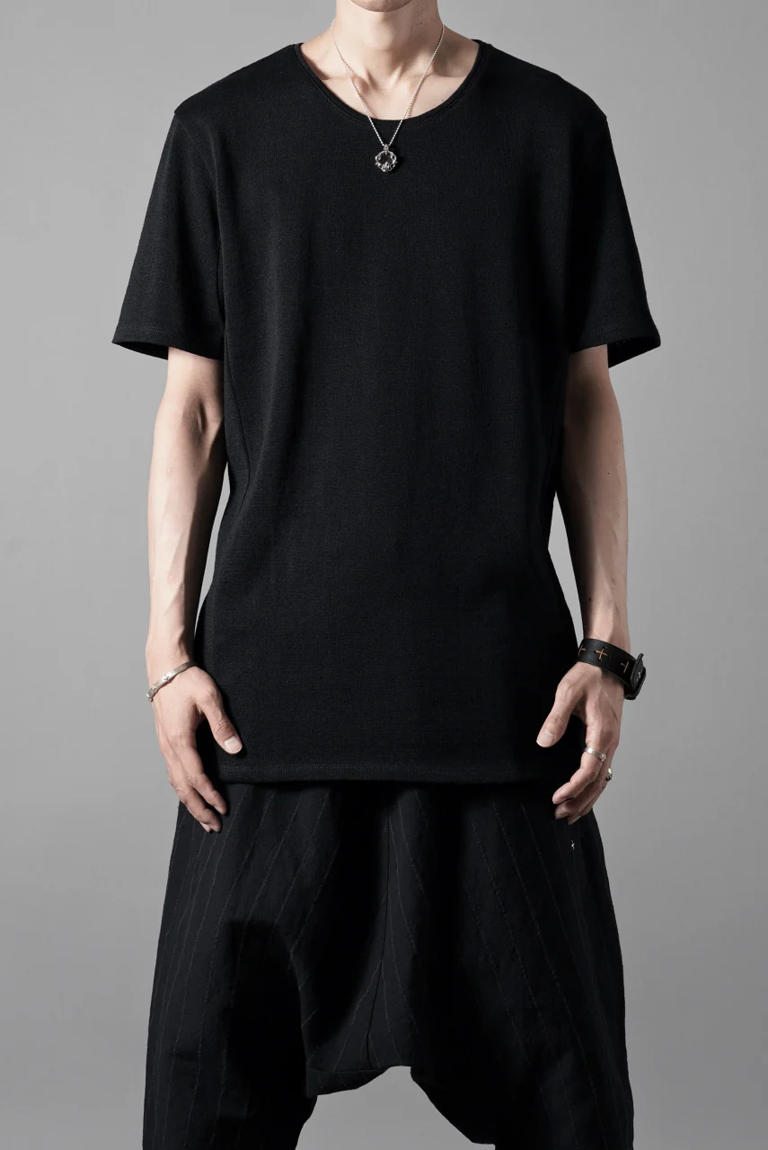 black crow x LOOM exclusive short sleeve tops / gima cotton jersey (BLACK) - Image 14