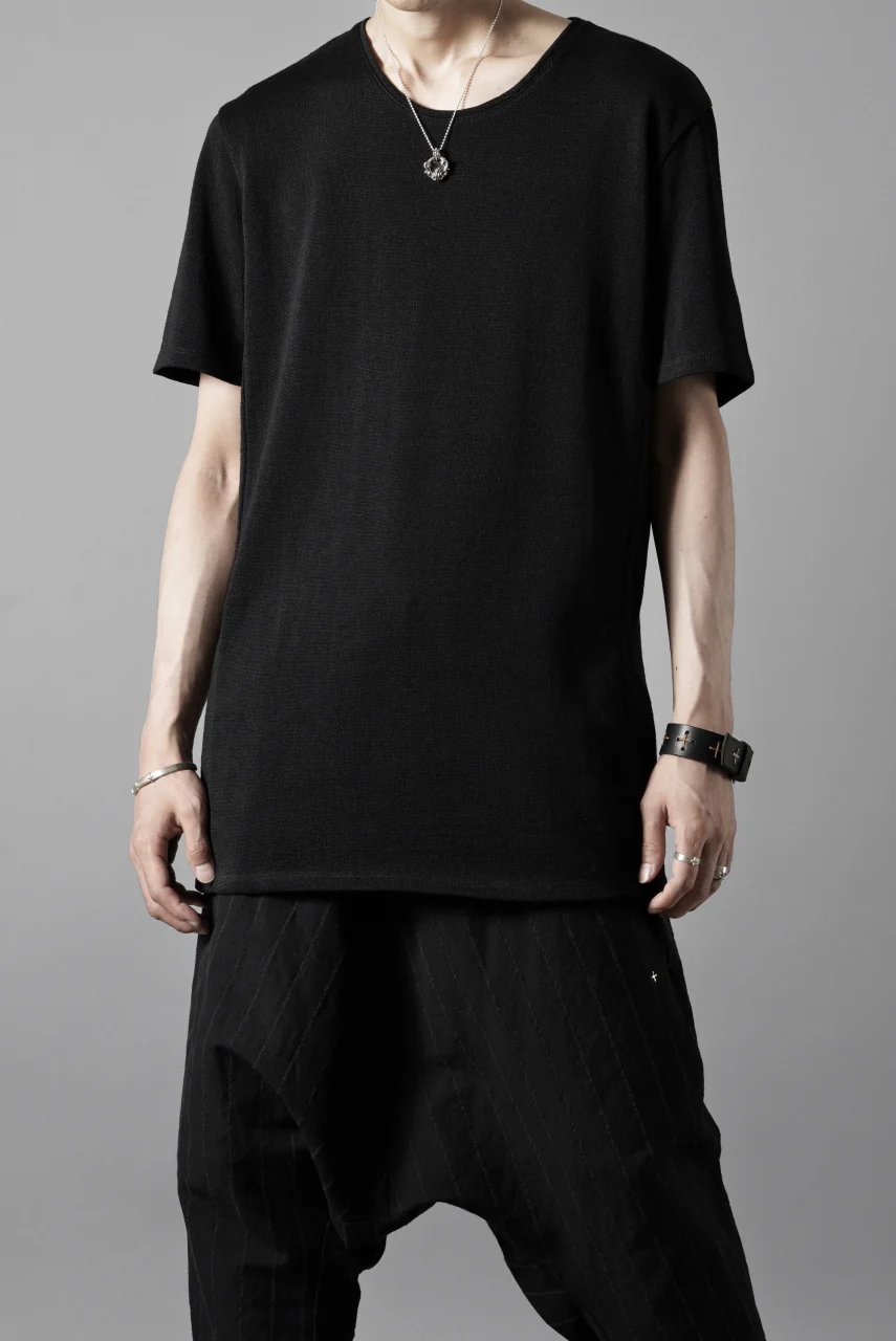 black crow x LOOM exclusive short sleeve tops / gima cotton jersey (BLACK) - Image 15