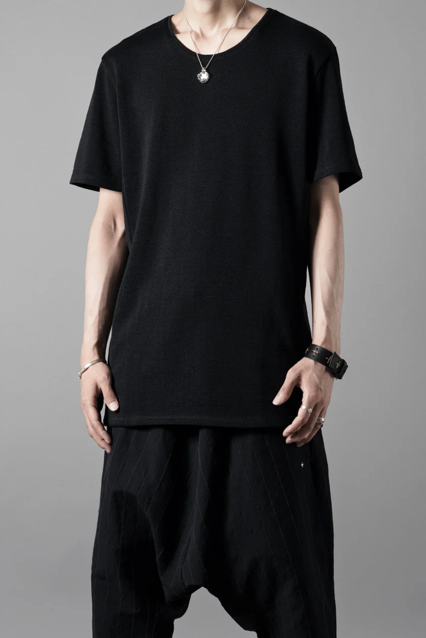 black crow x LOOM exclusive short sleeve tops / gima cotton jersey (BLACK) - Image 16