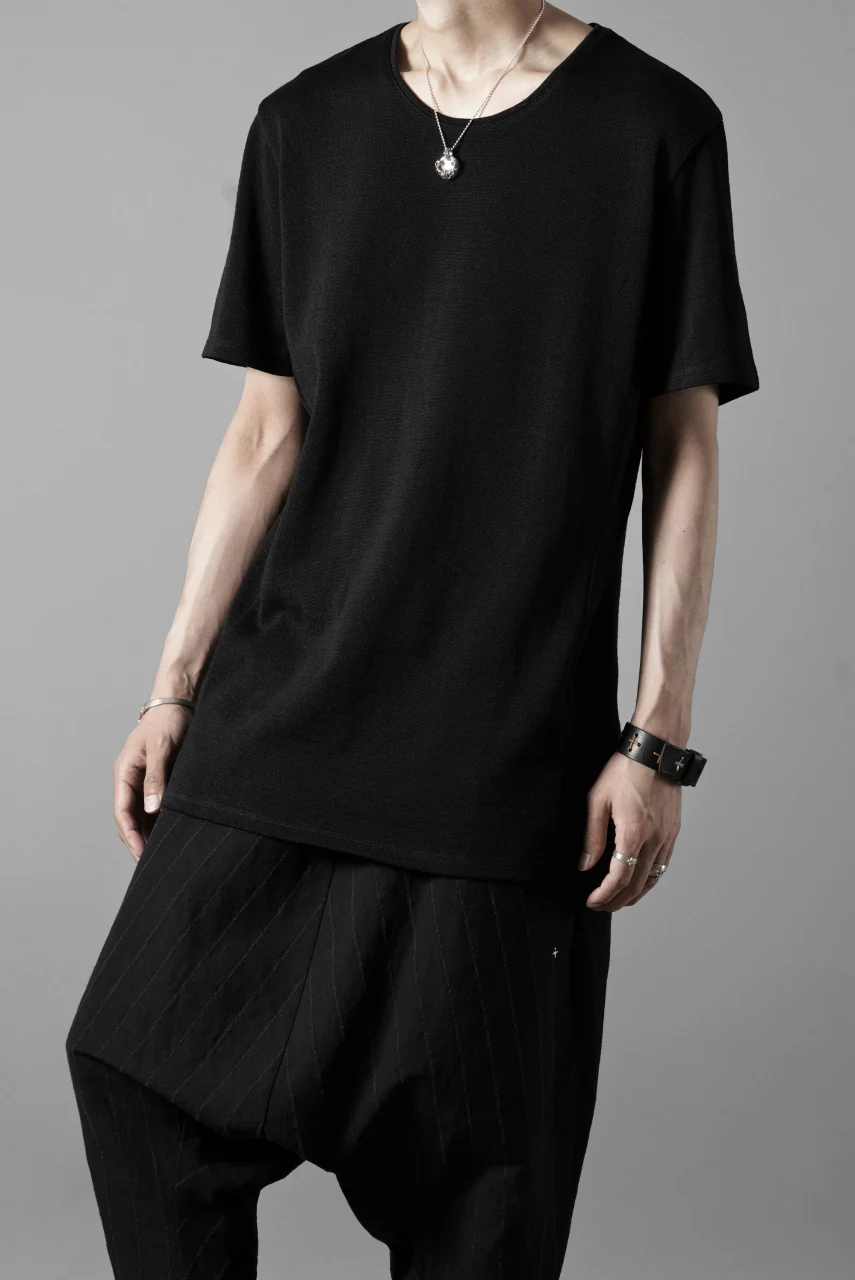 black crow x LOOM exclusive short sleeve tops / gima cotton jersey (BLACK) - Image 18