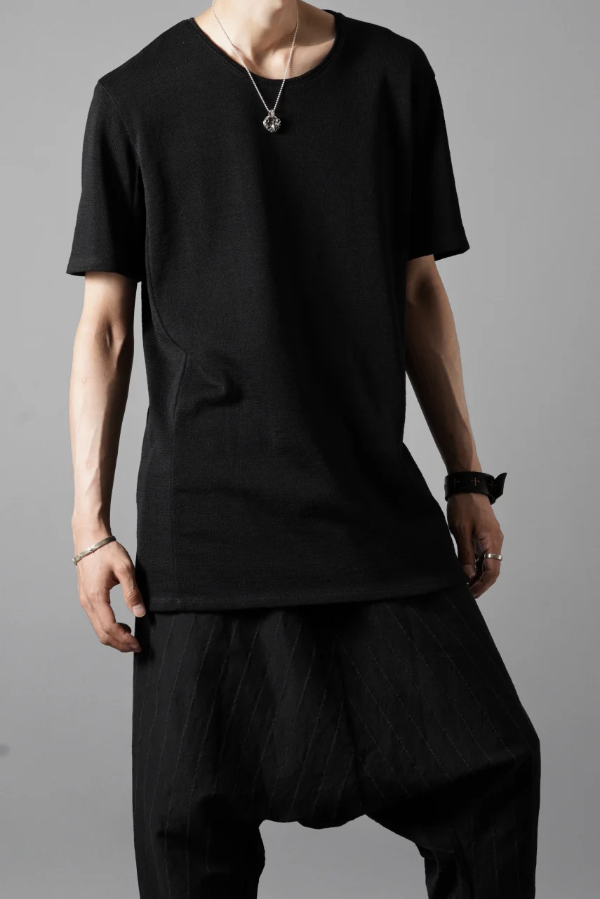black crow x LOOM exclusive short sleeve tops / gima cotton jersey (BLACK) - Image 20